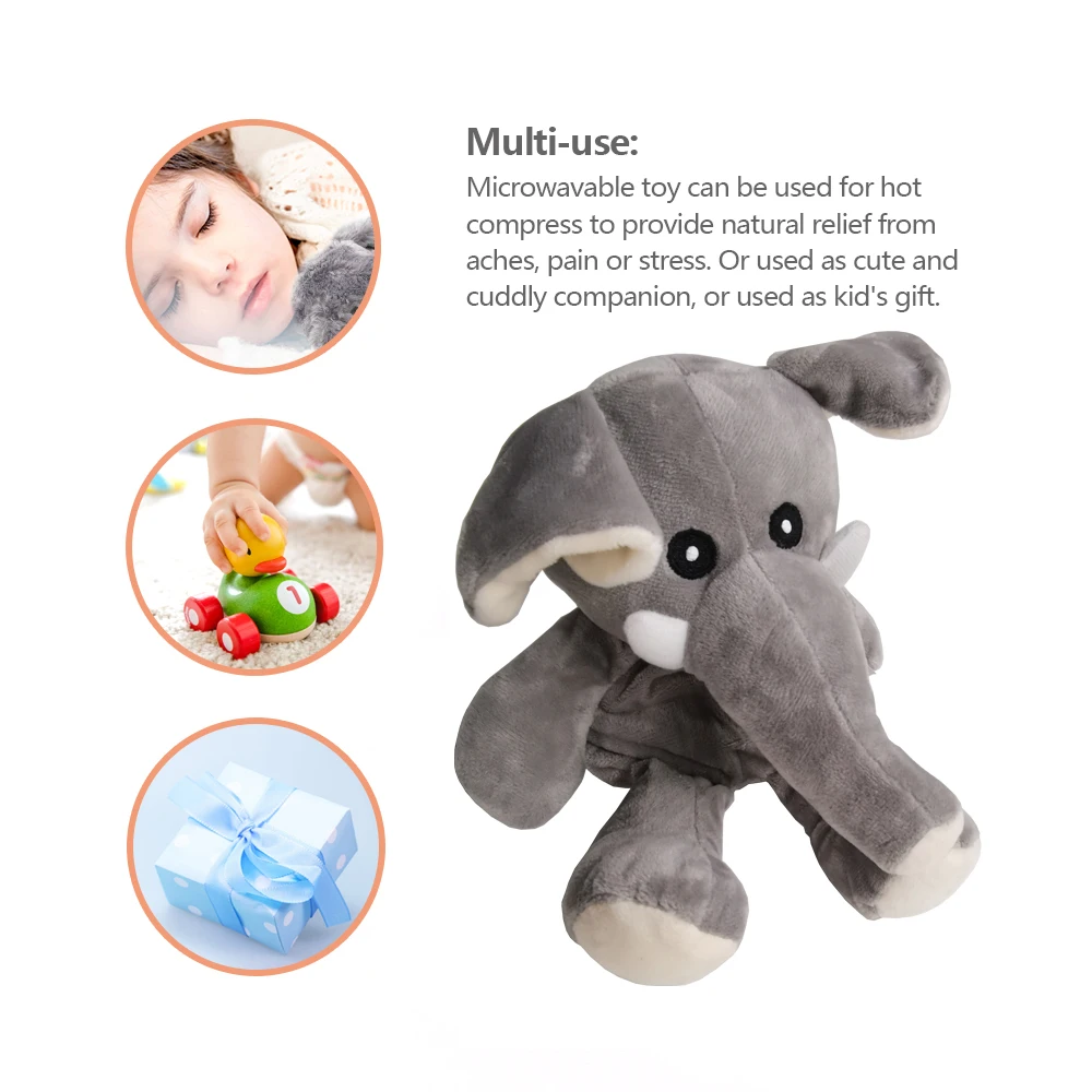 23cm Super Cute Hot Pack Dumbo Stuffed Animal Plush Toy Cartoon Elephant Mineral beads Heat Therapy for Children Gifts Winter - купить по