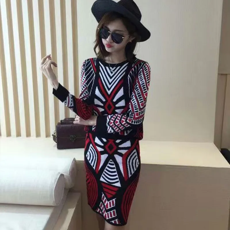 Женский трикотажный комплект из 2 предметов повседневный свитер с