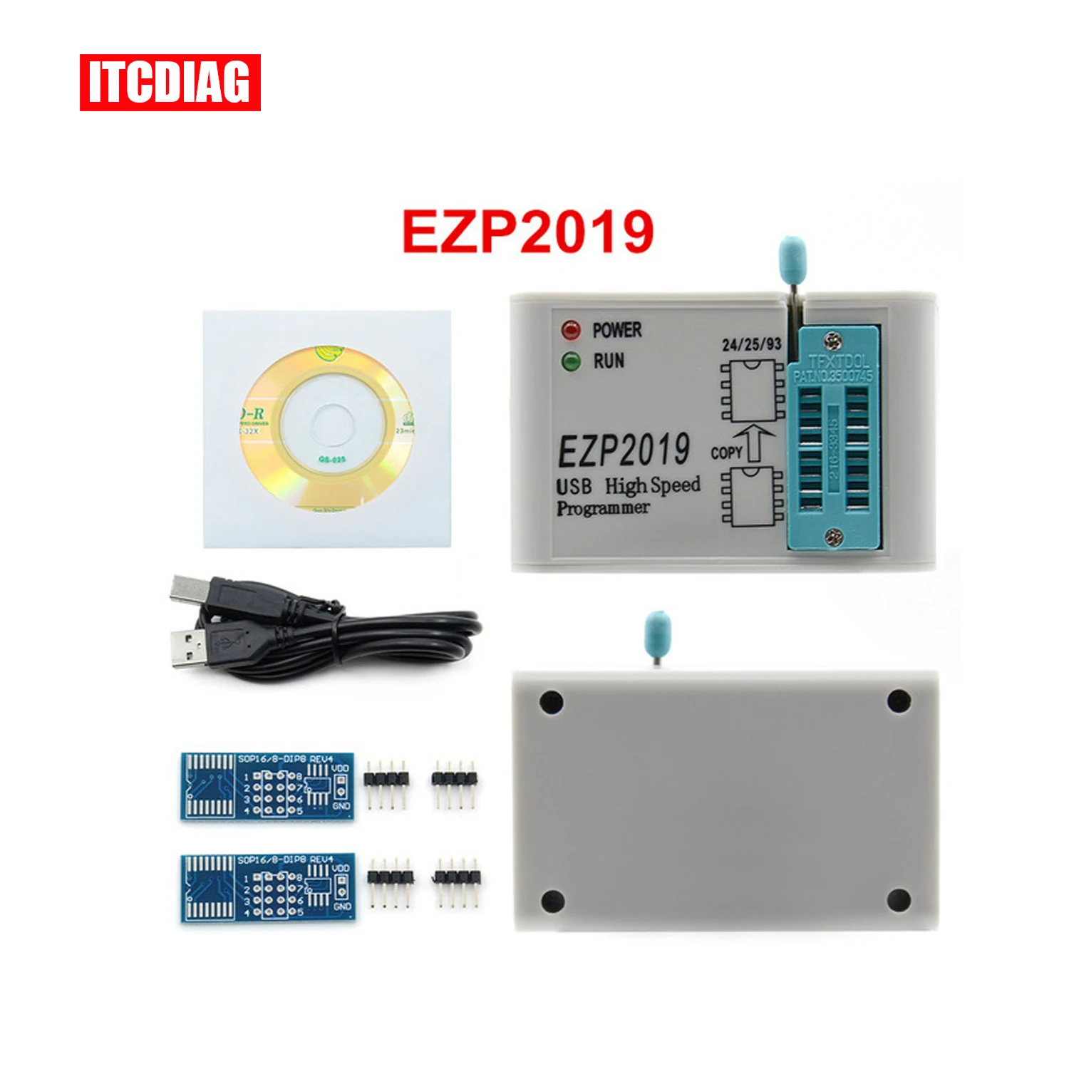 

EZP2019 High-speed USB SPI Programmer EZP 2019 Support24 25 93 EEPROM 25 Flash BIOS Chip full set with 12 Adapters