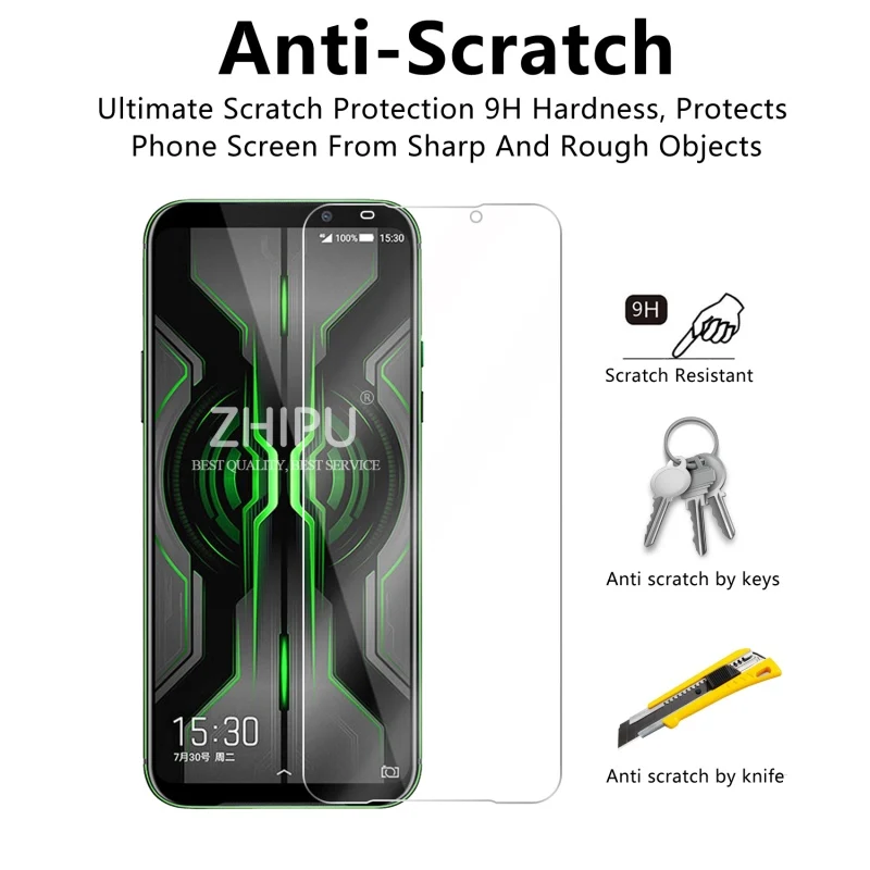 2-Pack Black Shark 2 Pro Screen Protector - 2.5D 9H Tempered Glass Protective Film for Xiaomi Black Shark 2 Pro image 4