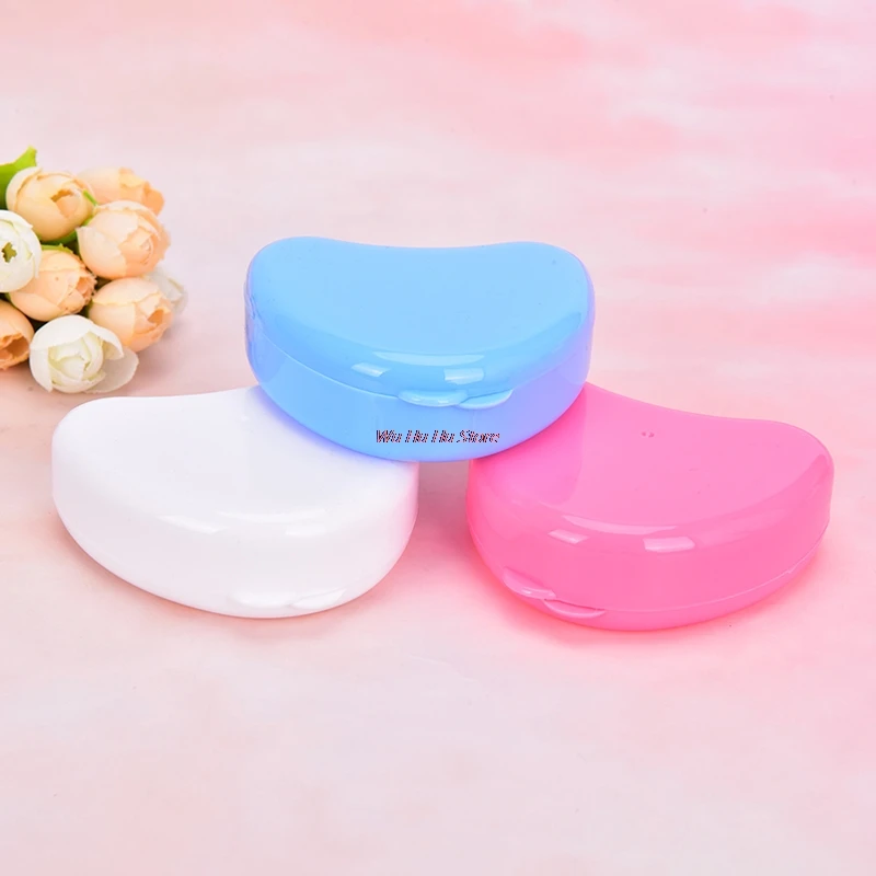 

1pc Dental Orthodontic Retainer Box for Denture Teeth Heart Shape False Teeth Box