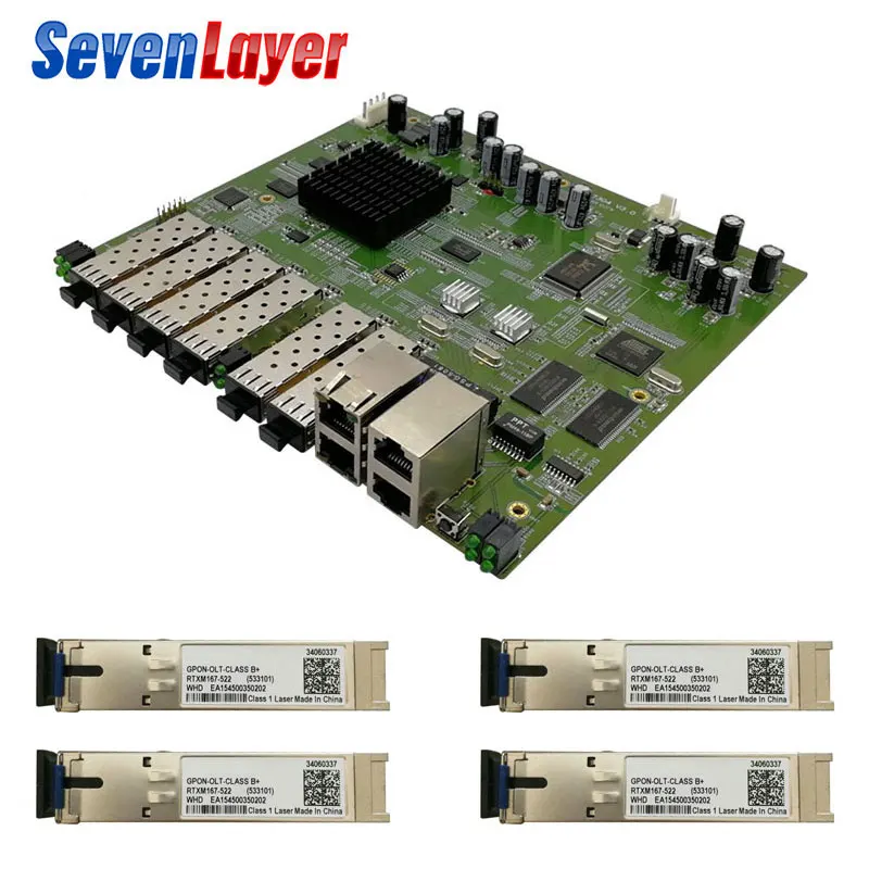 EPON OLT 4PON порты Ethernet ftth CATV OLT Carrier-класс высокой плотности волоконно-оптический высокое качество 1,25 г Профессиональный мини - Цвет: with 4p PON module