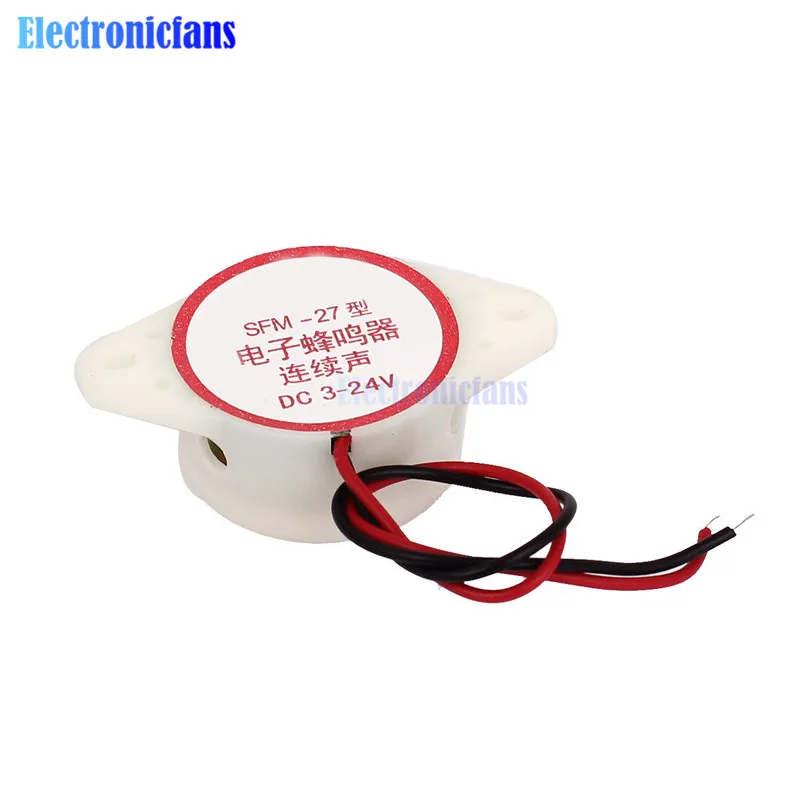 5pcs 95DB Alarm High-decibel 3-24V 12V Electronic Buzzer Beep Intermittent Continuous for Arduino SFM-27 |
