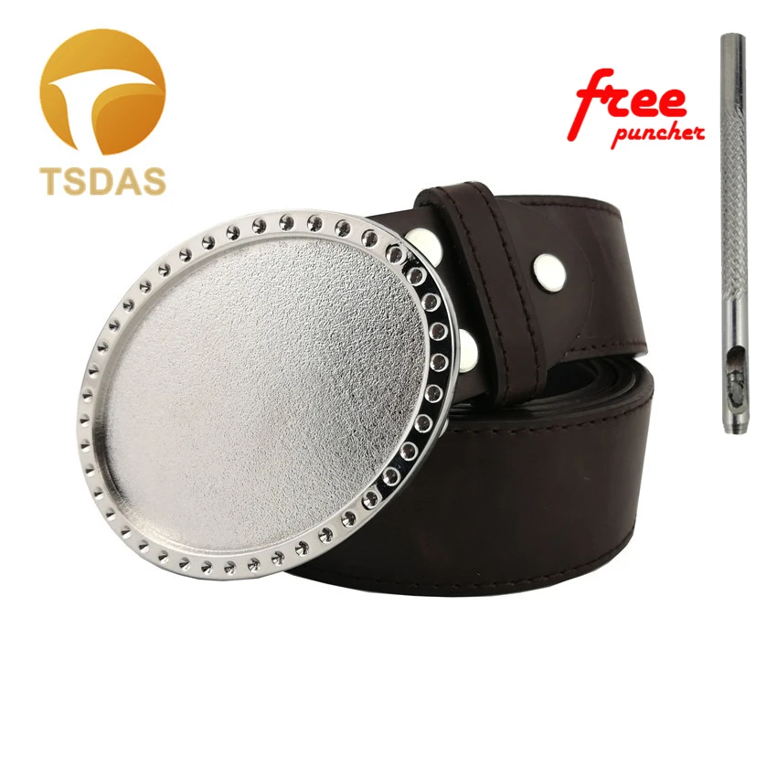 Супер крутая 3D Серебряная пустая металлическая пряжка для ремня Сделай Сам