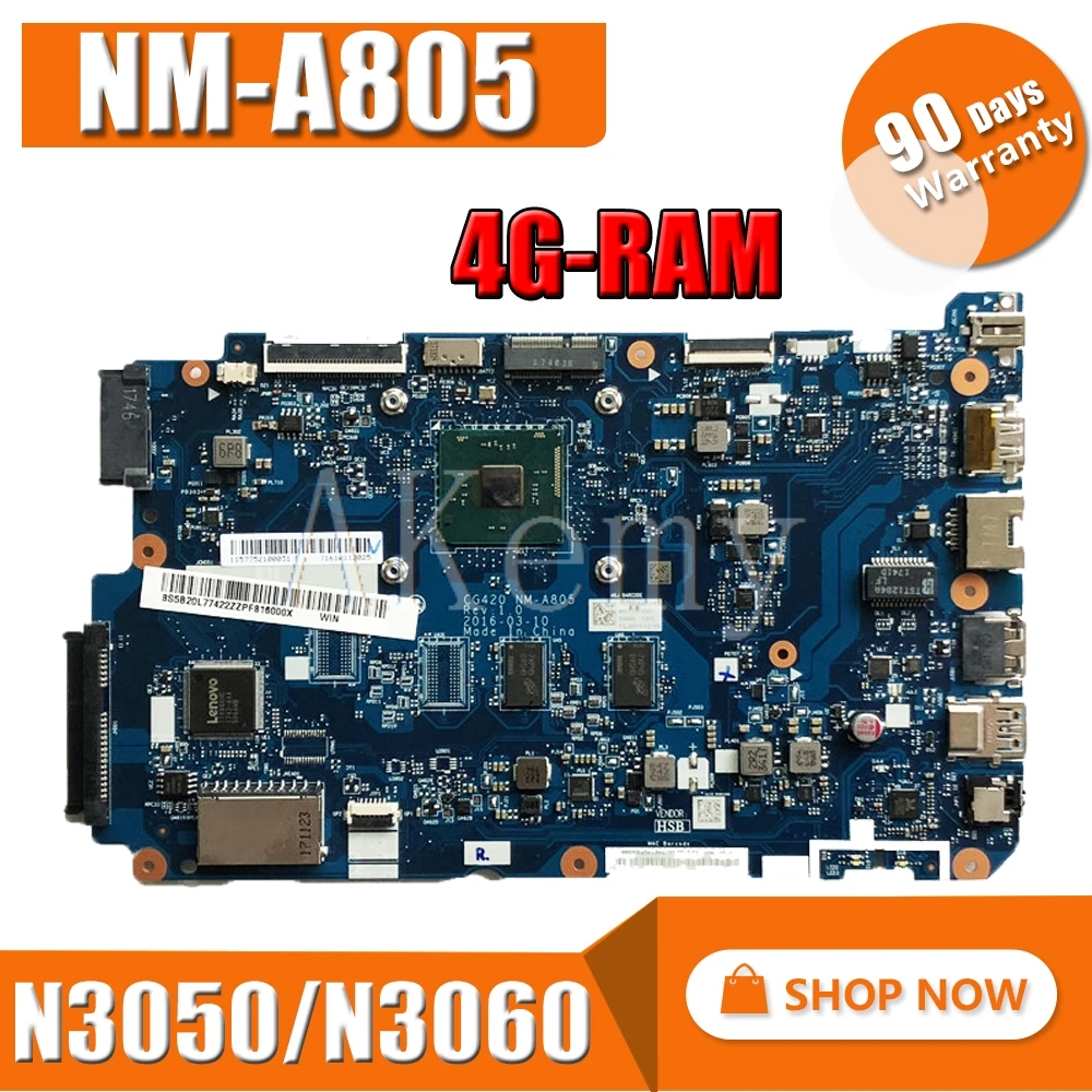 

Akmey NA-A805 для For Lenovo 110-14IBR материнская плата для ноутбука 110-14IBR N3060 4 Гб CG420 NM-A805 протестирована, бесплатная доставка