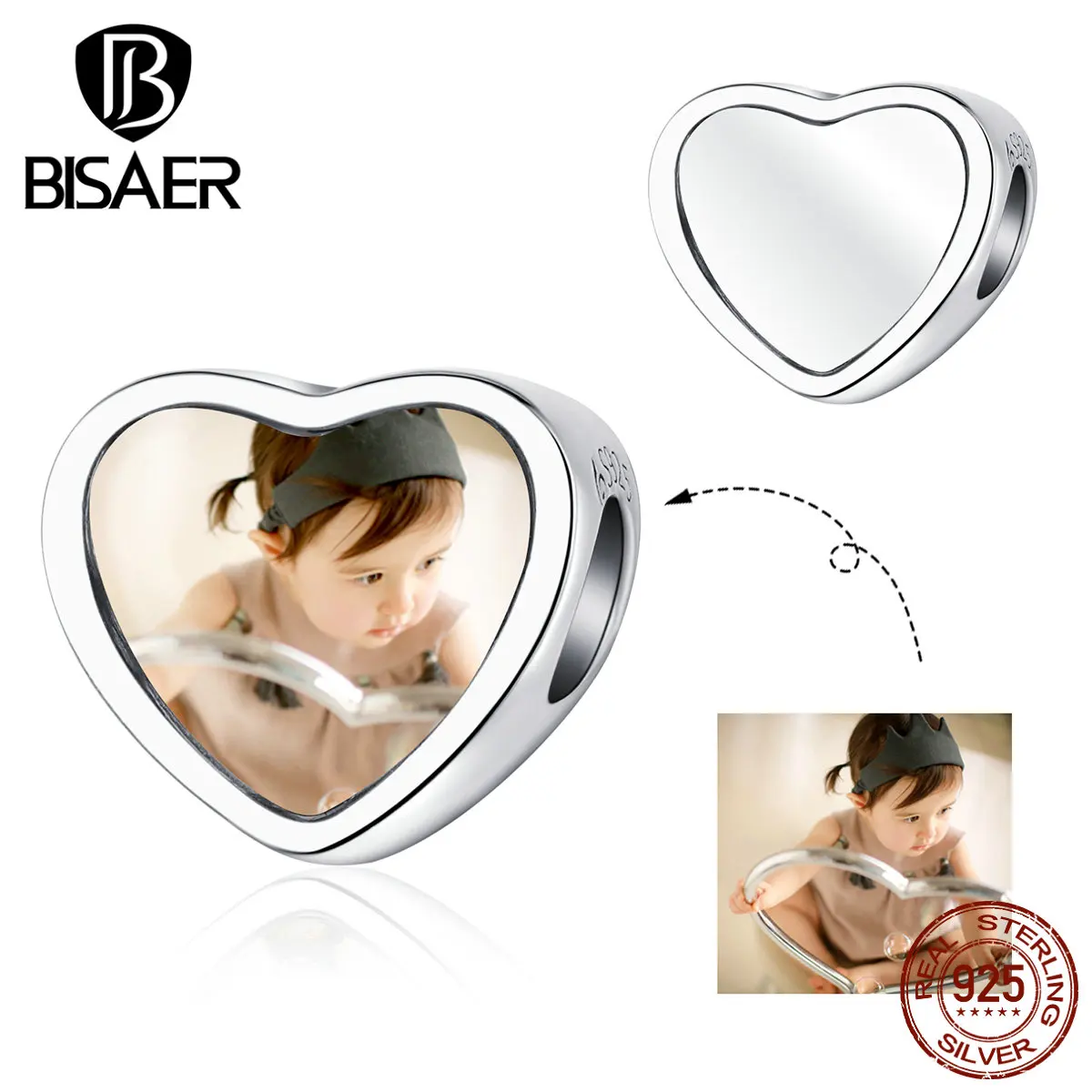 BISAER, сделай сам, талисманы, 925 пробы, серебро, любовь, друзья, милые, ПЭТ, бусины, талисманы, подходят для fot, браслеты, ожерелья, серебро, 925, ювелирное изделие EFC103