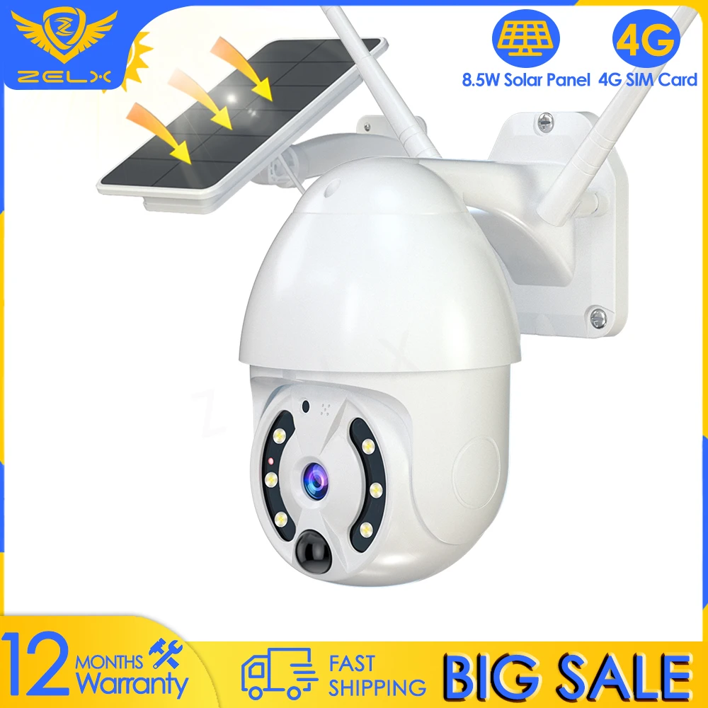 Водонепроницаемая IP камера видеонаблюдения на солнечной батарее с датчиком