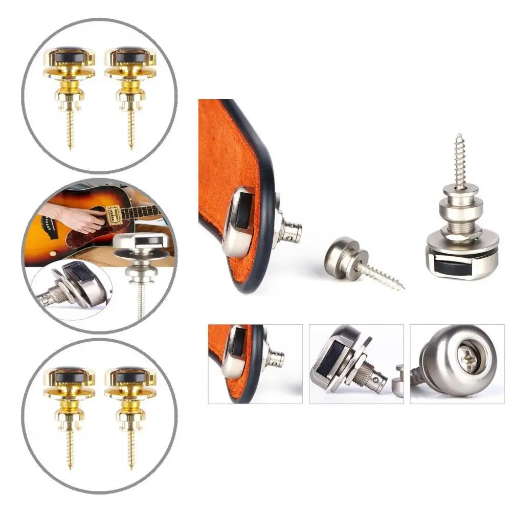 

Compact 2Pcs/Set Delicate Metal Compact Anti-Slip Guitar Strap Lock Lightweight Guitar Strap Lock Quick Release for Bass