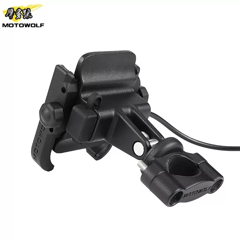 Поддержка зарядки USB 360° Алюминиевый сплав держатель для телефона на руль мотоцикла/многофункциональная сумка для путешествий.