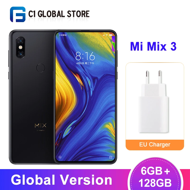 Xiaomi Mi Mix 3 смартфон с восьмиядерным процессором Snapdragon 845 ОЗУ 6 ГБ ПЗУ 128 39