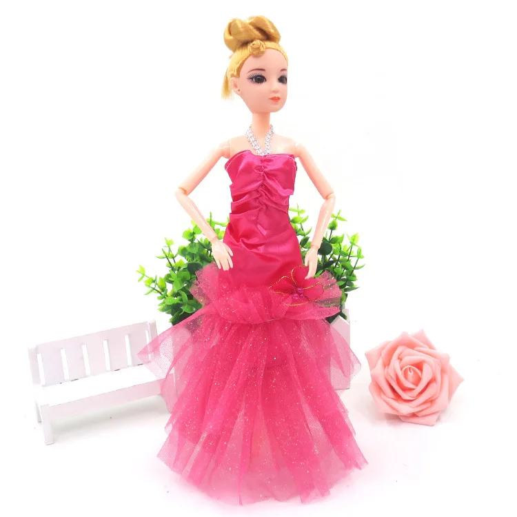 1 шт. Кукольное платье Русалка Хвост Платье многослойное Сетчатое свадебное