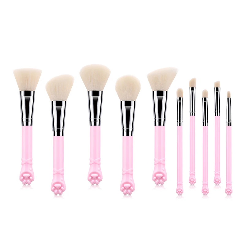 10 шт. набор кистей для макияжа с кошачьими крапанами|Аппликатор теней век| |