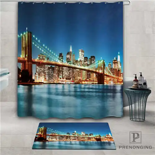 Пользовательские Нью Йорк город (2) Водонепроницаемый душ Шторы коврик для дома