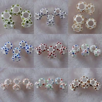 5pcs 5x10mm multicolor crystal silver spacer bead loose beads for jewelry making diy necklace bracelet design charms accessories