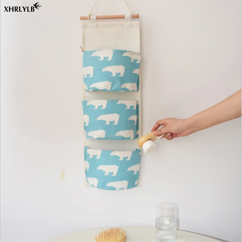 XHRLYLB 1 шт. модная трехслойная подвесная сумка из хлопка и льна с рисунком для