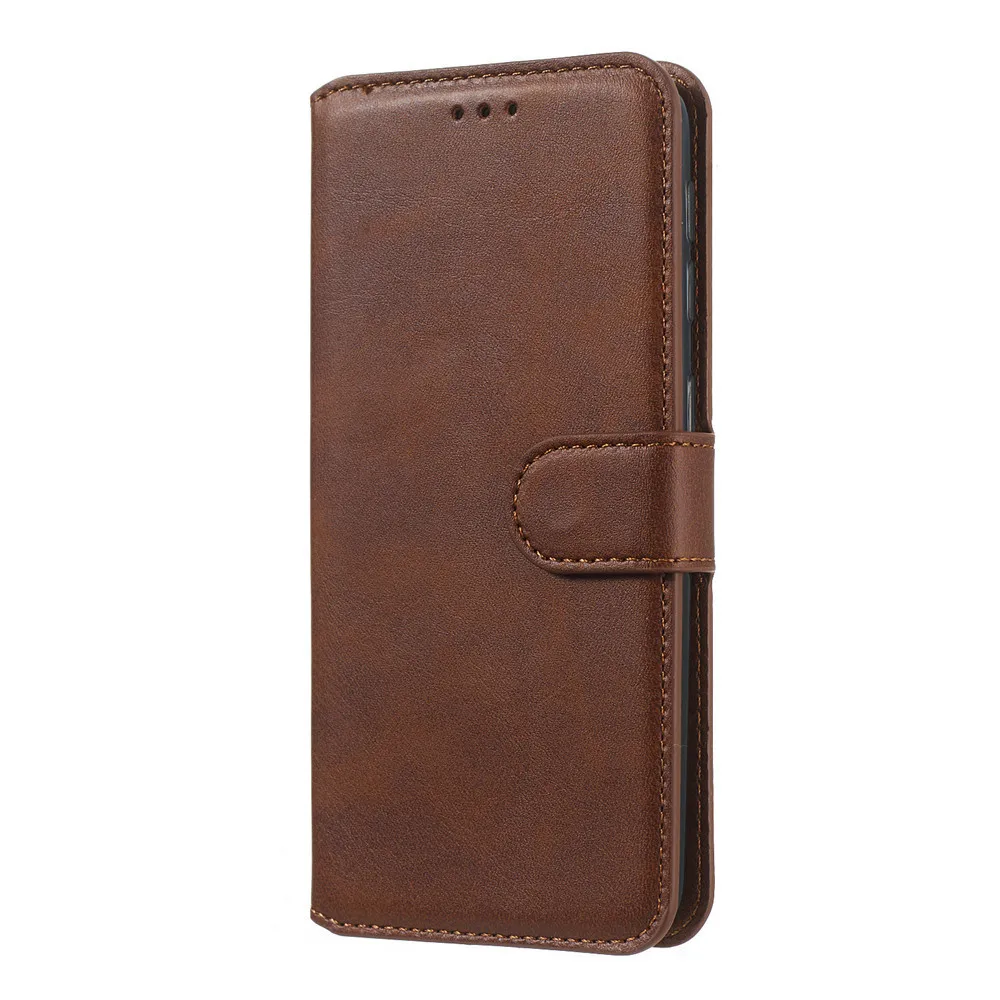 brown Кожаный магнитный чехол-книжка в стиле ретро, защитный чехол для SAMSUNG Galaxy J6 J4 J6+ J4+ J8 J3 J7 J5 чехол s - Цвет: brown