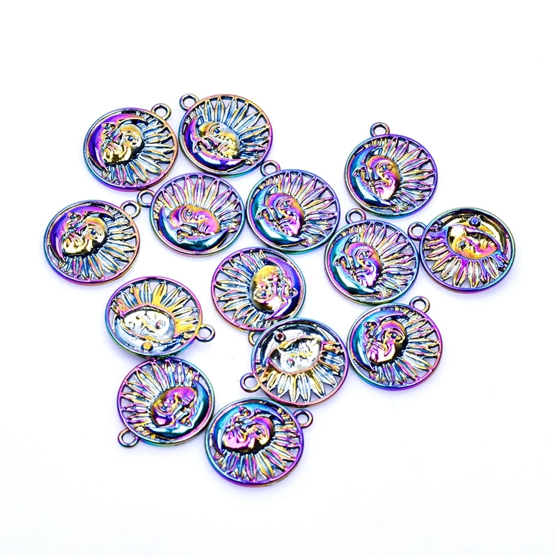 

Moon Sun Pendants For Jewelry Making Charms Necklace Anklets Accessories Handmade Round Materials Fashion Vintage Jewelry Charm