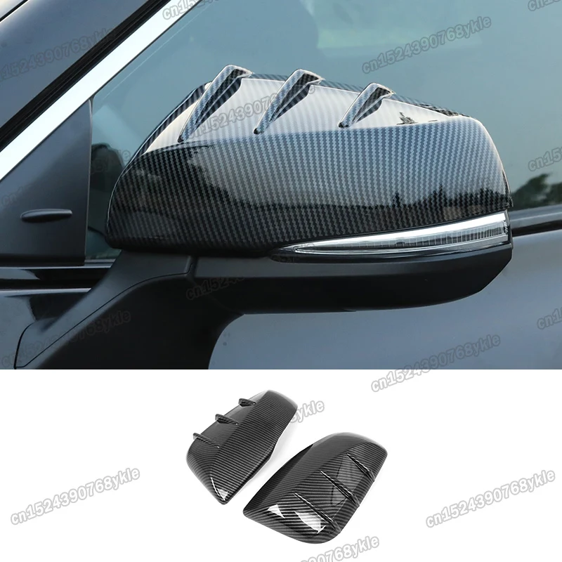 

carbon fiber car rearview cover trims anti-scratch protector for toyota sienna 2021 2022 2020 xl40 2023 accessories hybrid parts