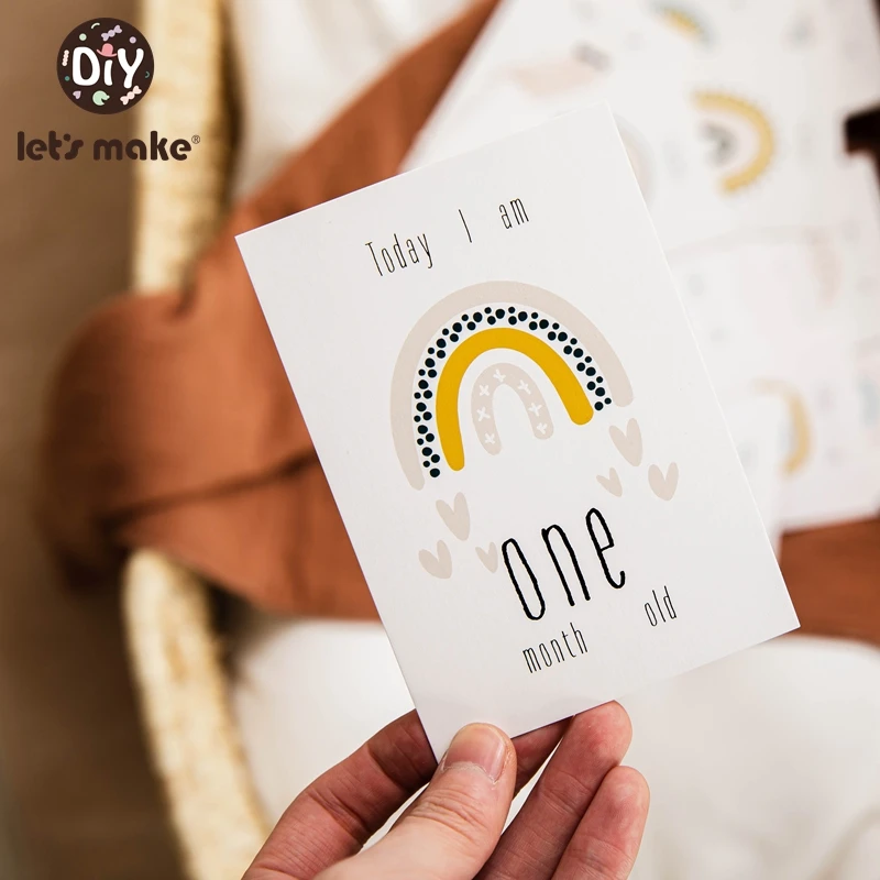Let's Make 1set Baby Milestone Block Baby Photography Milestone Memorial Monthly Newborn Commemorative Card Number Photo