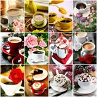 AZQSD картина маслом по номерам Кофе чашки Хо уникальные развивающиеигрушки diyи подарок Раскраска по номерам цветы картина для Гостиная домашний декор