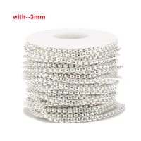 1m2m5m10m gold tone 3mm width white cable chain stainless steel gold link chain diy for necklace bracelet jewelry making