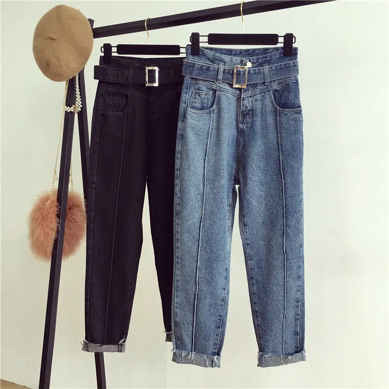 Размера плюс 5XL! винтажный стиль высокая талия джинсовые штаны шаровары для