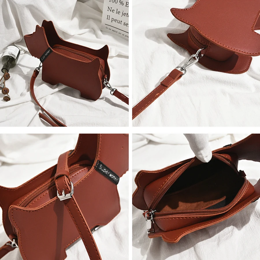 

Cute Dog Shaped Women Crossbody Bag Lovely Small Animal Design Shoulder Bags for Women 2020 Personality Cartoon Phone Purse Girl