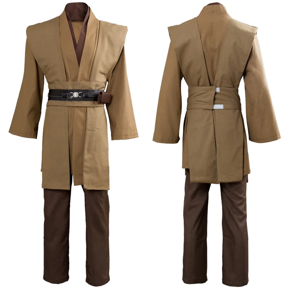 جيدي نايت تأثيري حلي Anakin Skywalker رداء براون موحدة ملابس الكبار هالوين كرنفال البدلة