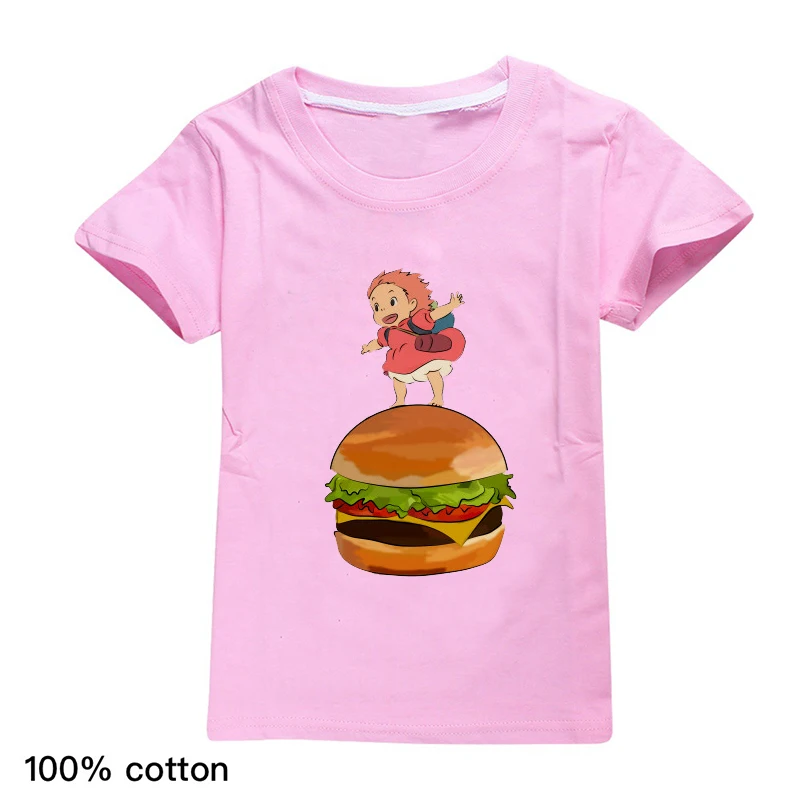 

Kids T-shirt Ponyo on The Cliff Boy New Harajuku Cartoon Cute Girls Tshirt Comfortable Children Baby Tee Tops Vetement Enfant