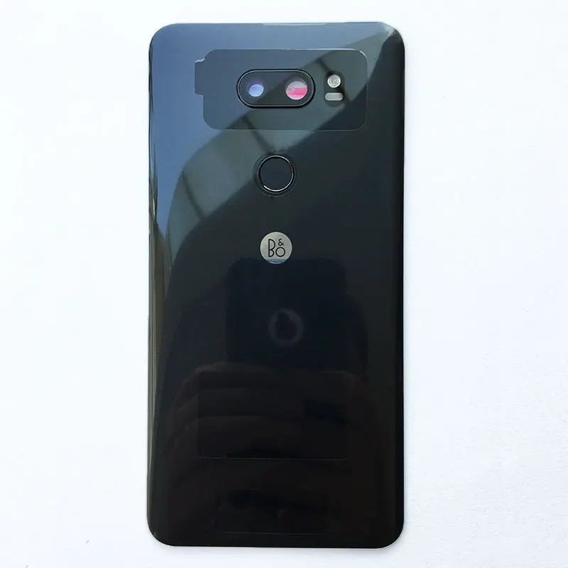 ZUCZUG новая Оригинальная стеклянная крышка батареи для LG V30 задний корпус с объективом камеры+ гибкий кабель отпечатков пальцев+ светильник вспышки+ логотип