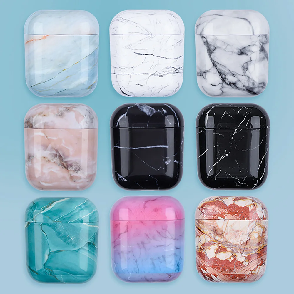 

Luxury Marble Pattern Earphone Case For AirPods 2 Pro Cases Cute Glossy Hard Protective Cover for AirPod 2 1 Air Pods Coque