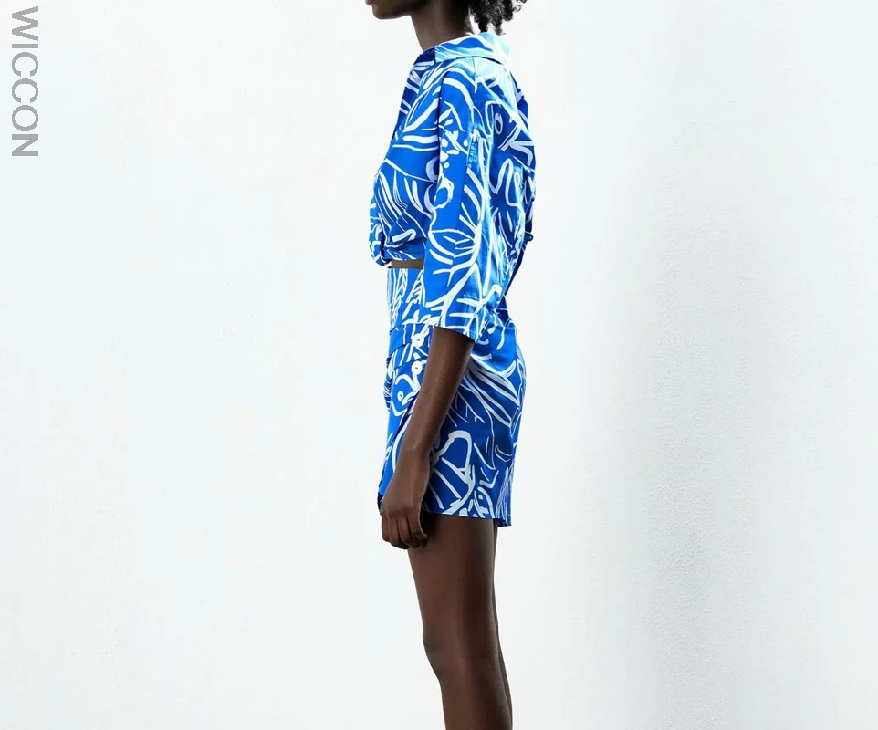 

2021 Two piece set Women Skirt Cropped Shirt & Pleated Mini Skirt Casual Fashion Women Outfit Dress Sets Summer ensemble femme