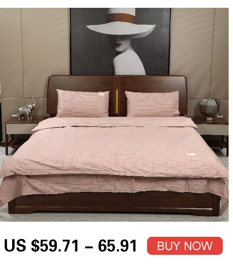 Yimeis Double Bedding Set Lattice Double Bed Linen Printing Full Size Comforter Bedding Sets 45002