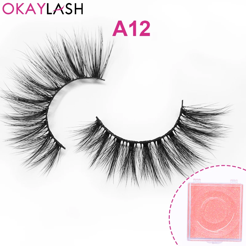OKAYLASH 1 пара/Чехол высокая 3D искусственная норка натуральная пушистая ткань