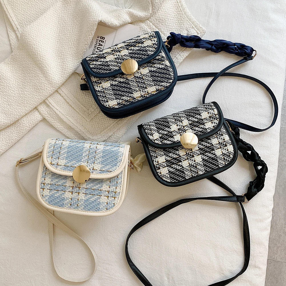 

Винтажные женские сумки через плечо, Повседневная маленькая сумка через плечо из искусственной кожи с сетчатым узором, дорожная сумка-месс...