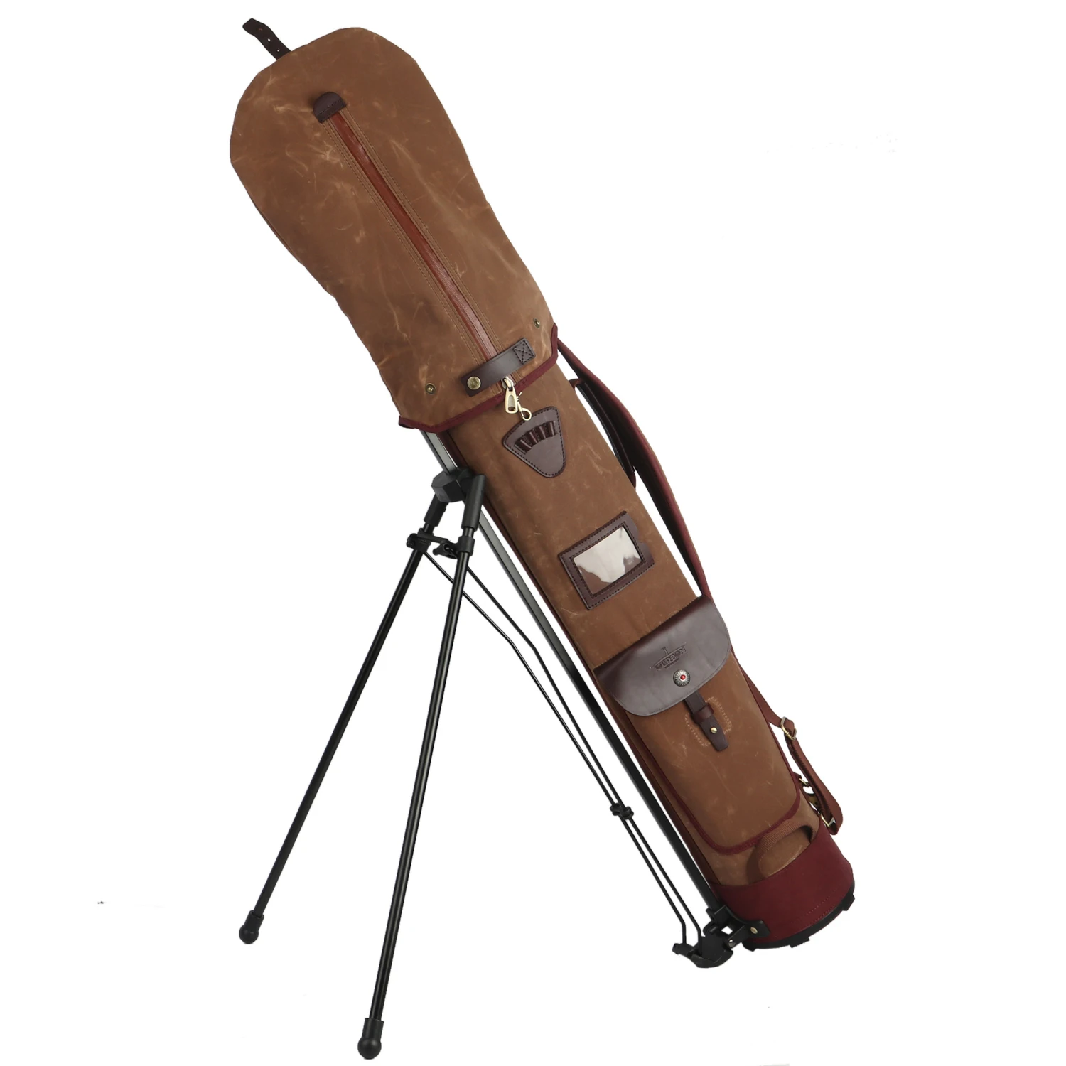 Tourbon Vintage Golf Club Stand Bag Support Carry Cart Travel Portable Case Staff Pack Rain Cover Large Capacity Carrier