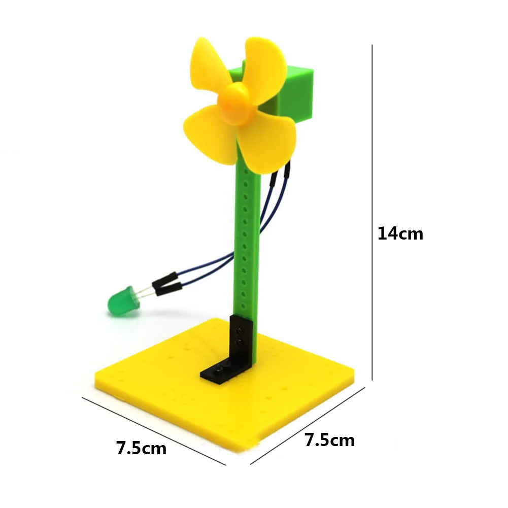 

LED Blowing Mini Educational Model Exploring Windmill Kids Toys Portable Study DIY Science Experiment Wind Power Generator Funny