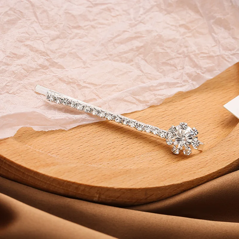 2 шт. женские хрустальные шпильки для волос Стразы с серебристым цветком