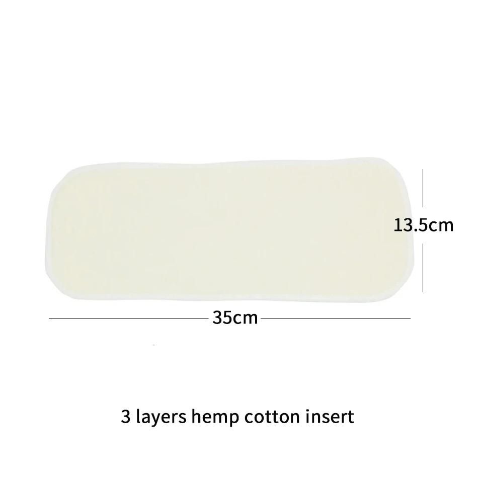 WizInfant 5 /10 Uds 3 capas c&aacute;&ntilde;amo algod&oacute;n inserci&oacute;n de pa&ntilde;al de im&aacute;n pad de refuerzo para Onesize de pa&ntilde;al de tela de bolsillo Diaper35 * 13,5 cm-1