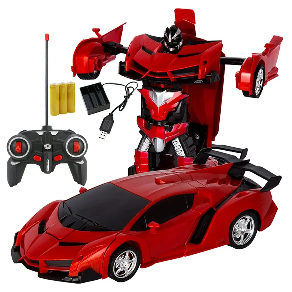 

Car Transformation Robots Sports Vehicle Model Robots Toys Wireless Charging Cool Deformation Car With Battery RC Model Toy