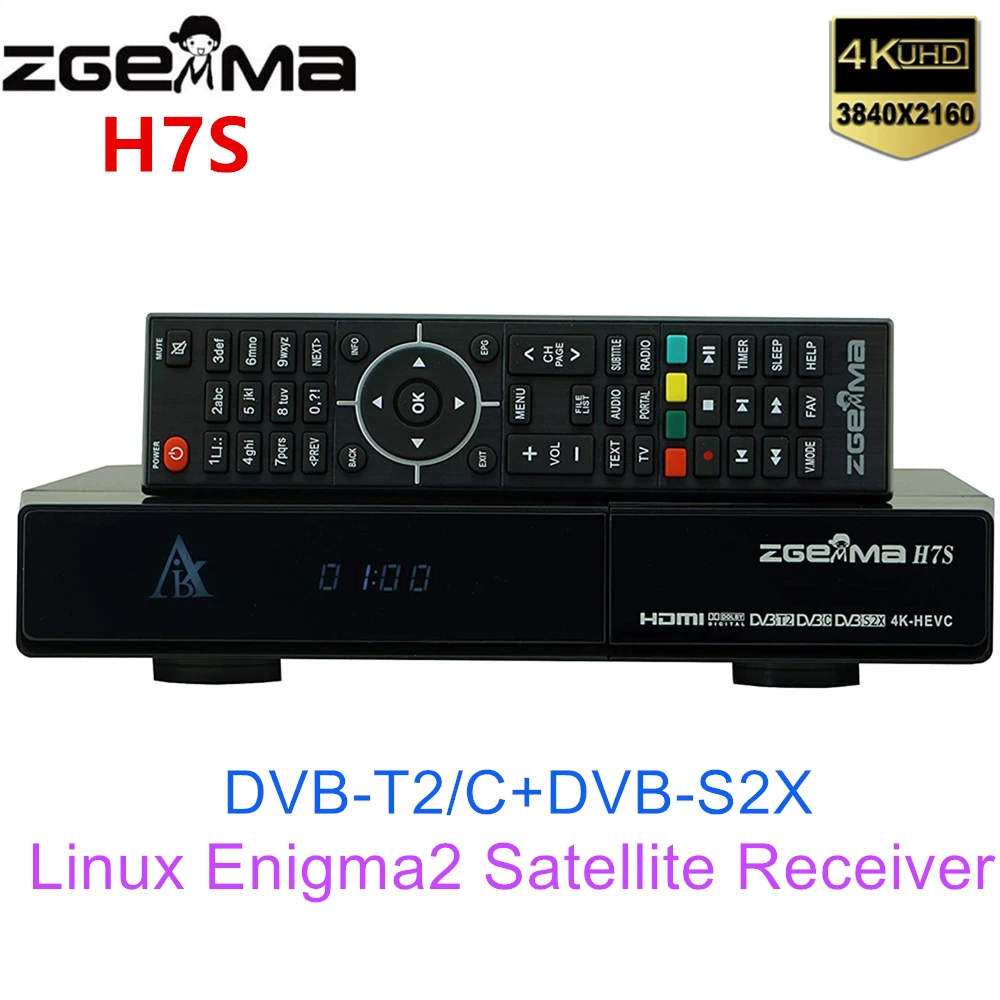 Спутниковый ресивер Zgemma H7S E2 Linux 4K UHD 2 * DVB-S2/S2X + DVB-T2/C три тюнера цифровой декодер