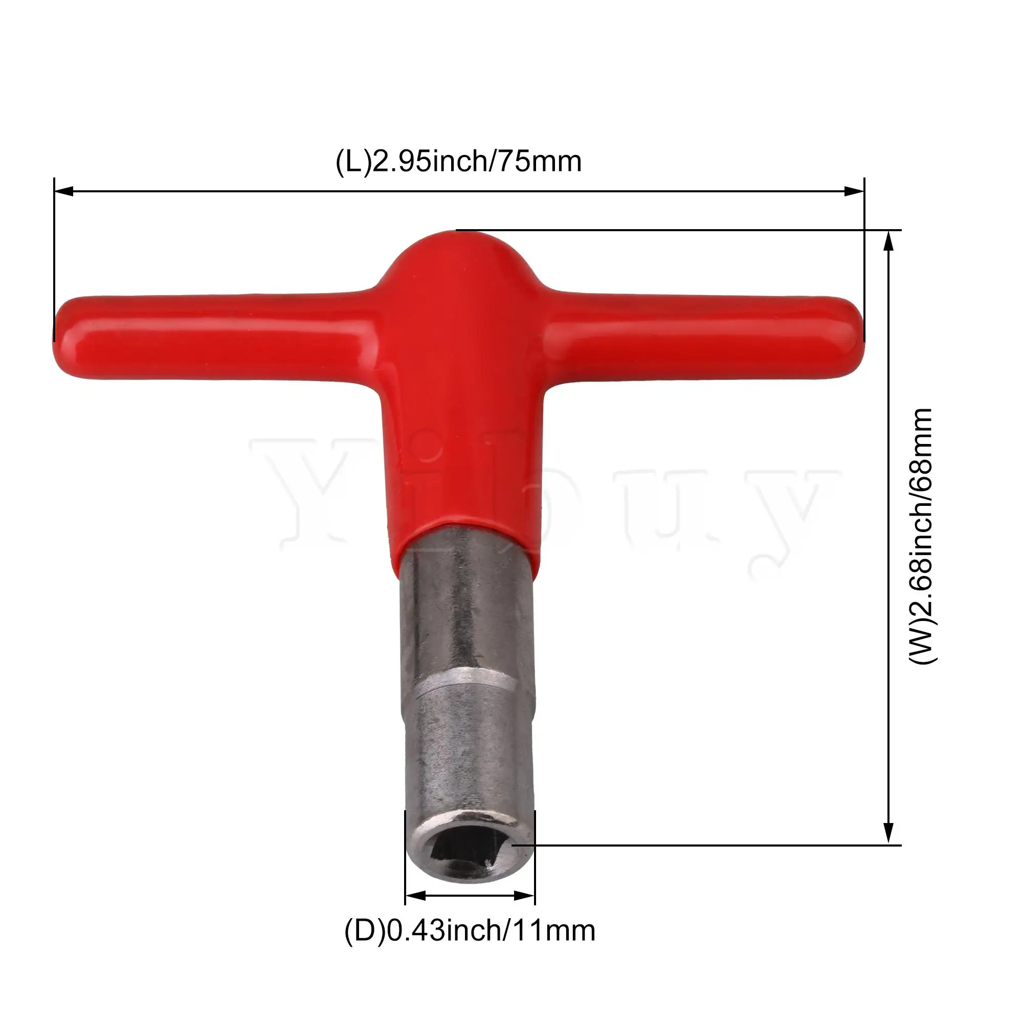 

Yibuy Drum Skin Tuning Key Red Metal Professional Drum Set T-type Drum Wrench