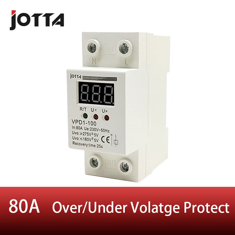 80A 220 В автоматическое повторное подключение защита от перенапряжения и