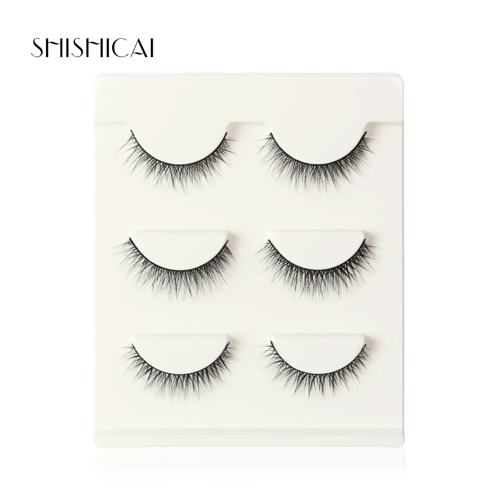 3 пары Объемные Накладные ресницы из норкового волоса длинные грязный макияж
