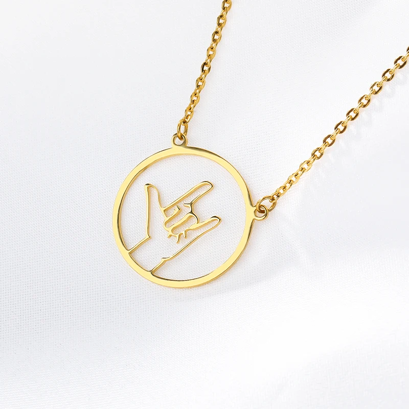 Ожерелье женское из нержавеющей стали с надписью I LOVE You | Украшения и аксессуары