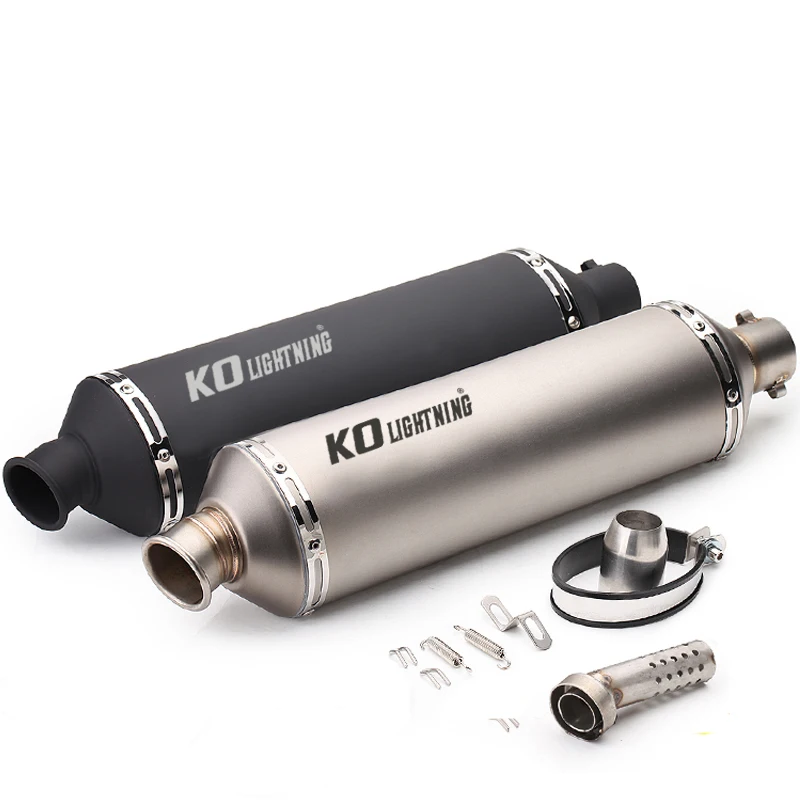 

51mm Universal Motorcycle Exhaust Vent Pipe With Muffler 560mm Stainless Steel Exhaust System Modified For ATV Street Bike