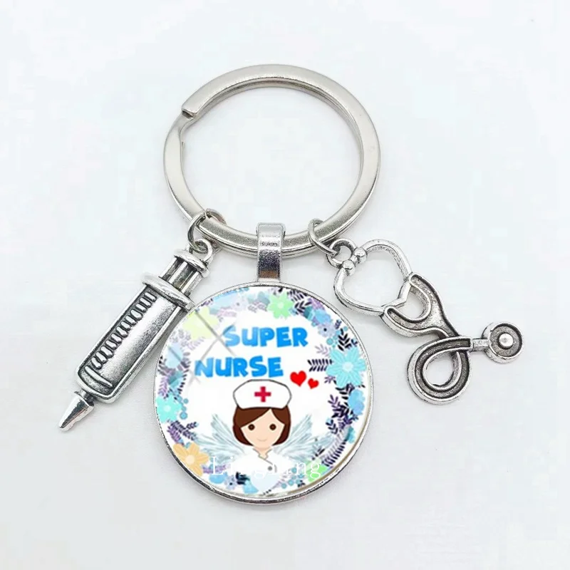 Медицинский стетоскоп и шприц модель доктора медсестры популярный брелок для