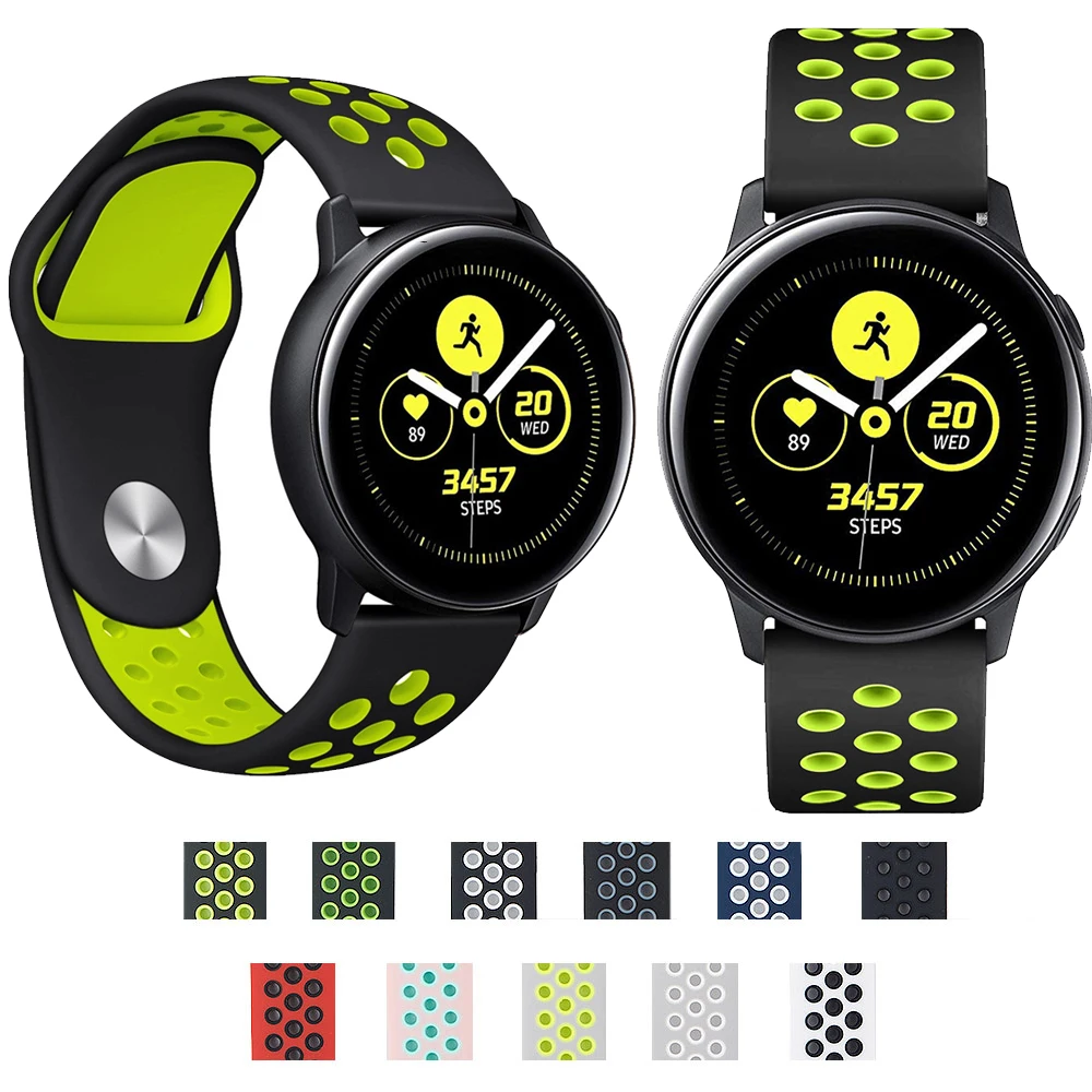 Силиконовый ремешок для часов samsung Galaxy Watch Active Band gear S2 Classic Sport 20 мм Galaxy Watch 42 мм Quick Release Watch Band