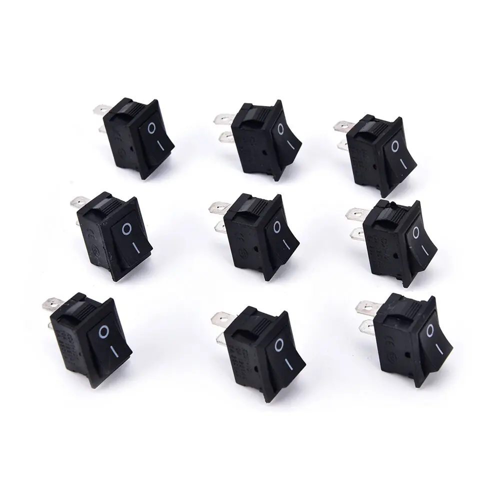 Кнопочный переключатель 10x15 мм SPST 2Pin 3A 250V KCD11 10 шт. кнопочный * 15 черный красный и