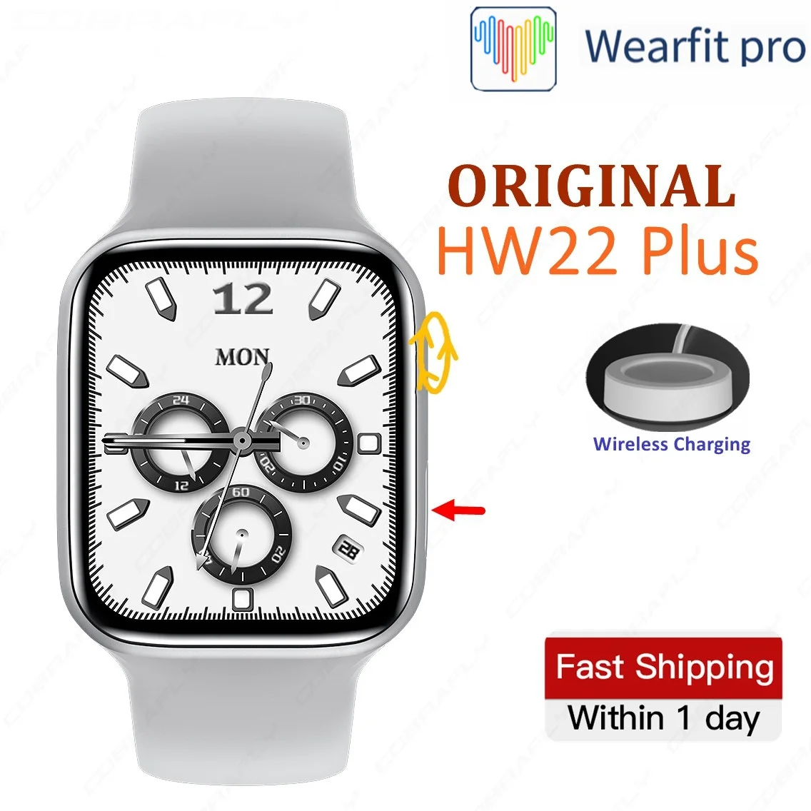 

COBRAFLY IWO HW22 Plus Pro Smart Watch 1.75 inch Square Screen Long Standby Watches BT Call IP67 Heart Rate Monitoring